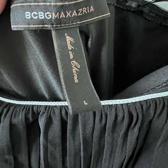 BCBG Max Azria Empire Waist Strapless Gown with Silver Piping - Picture 3 of 6